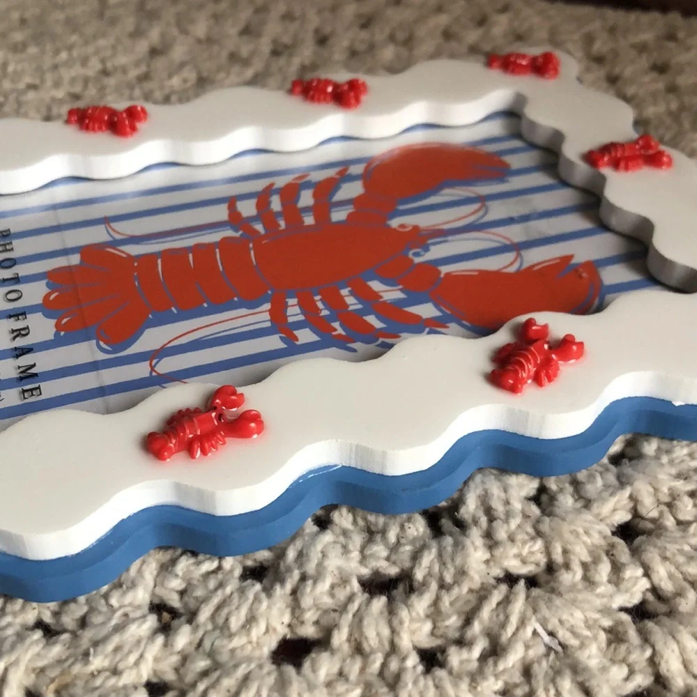 Coastal White and Red Lobster Photo Frame
